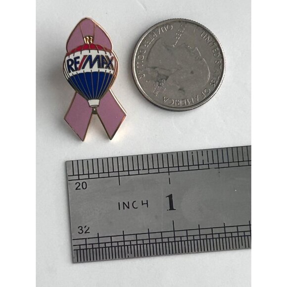 Remax Pink Ribbon Hot Air Balloon Lapel Pin Breast Cancer Awareness - Picture 2 of 3